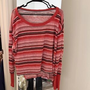 Pilcro Striped Boxy Long Sleeve T-Shirt